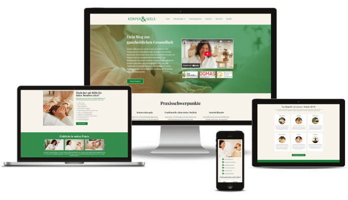 Praxiswebsite für Heilpraktikerin TCM – Webdesign für Naturheilkunde, Therapieangebote und Patienteninformation
