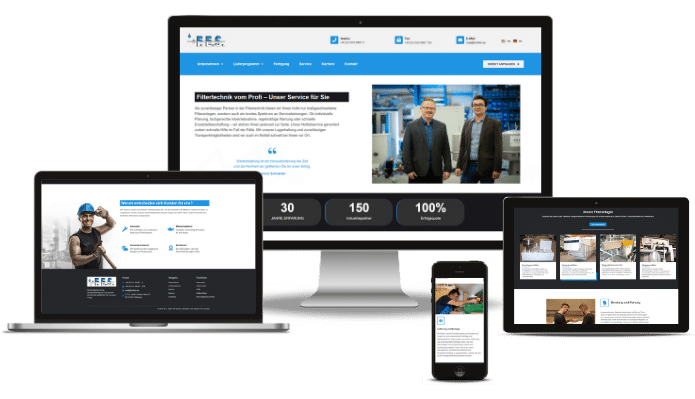 Industrie-Webdesign für Festfilter – Website für Filteranlagen, industrielle Lösungen und technische Produkte
